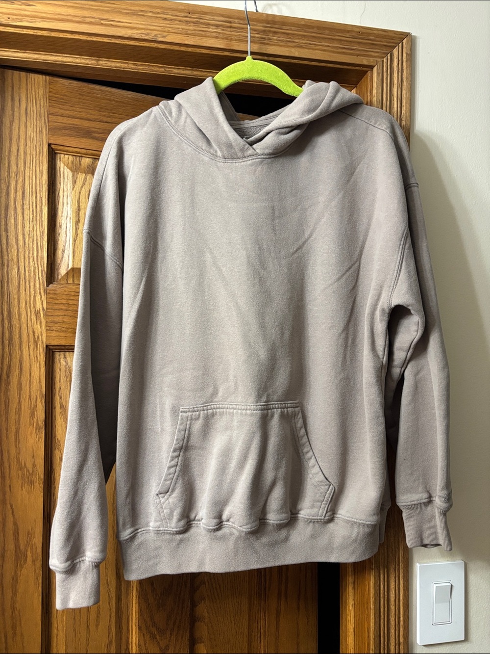Hollister Men's Taupe Crewneck Hoodie Pullover